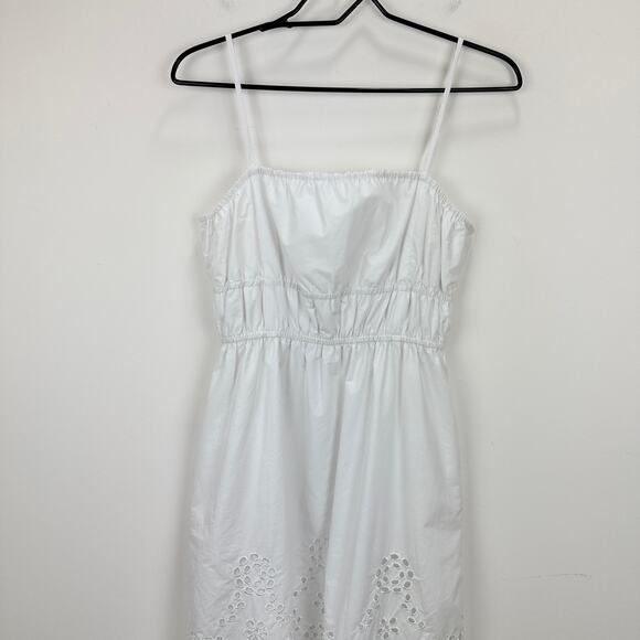 Madewell Embroidered Tank Midi Dress White Poplin Cottagecore Pockets US 2 NWT - Picture 8 of 15